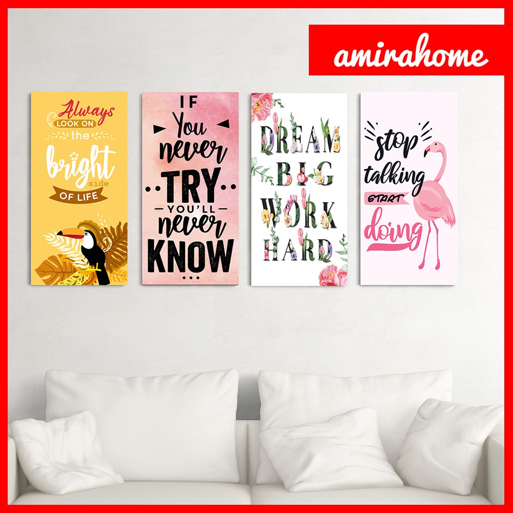 Poster Kayu Hiasan dinding Dekorasi Kamar Rumah Ruangan Poster vinyl Quote Motivasi