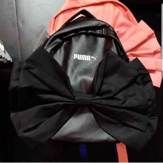 ORIGINAL PUMA PRIME ARCHIVE BOW BACKPACK Tas Punggung Pita Wanita Pink Hitam