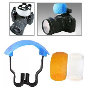 Pop up Flash Soft Flash Diffuser Kit  White Diffuser   Blue Diffuser   Orange Diffuser   Diffuser B