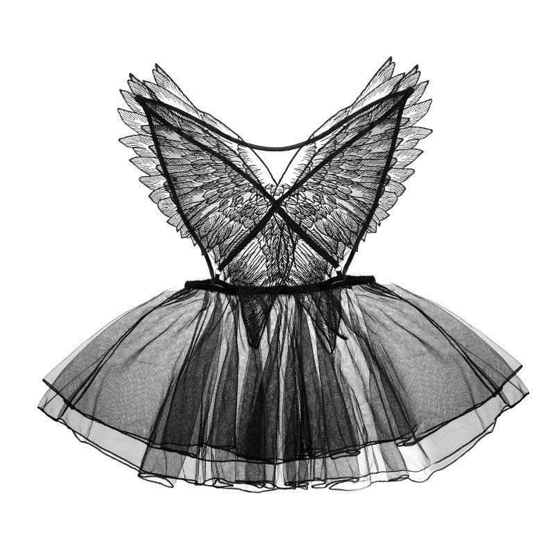 Lingerie Dress fit XL Butterfly Angel Wings Sayap Peri Sexy Kostum