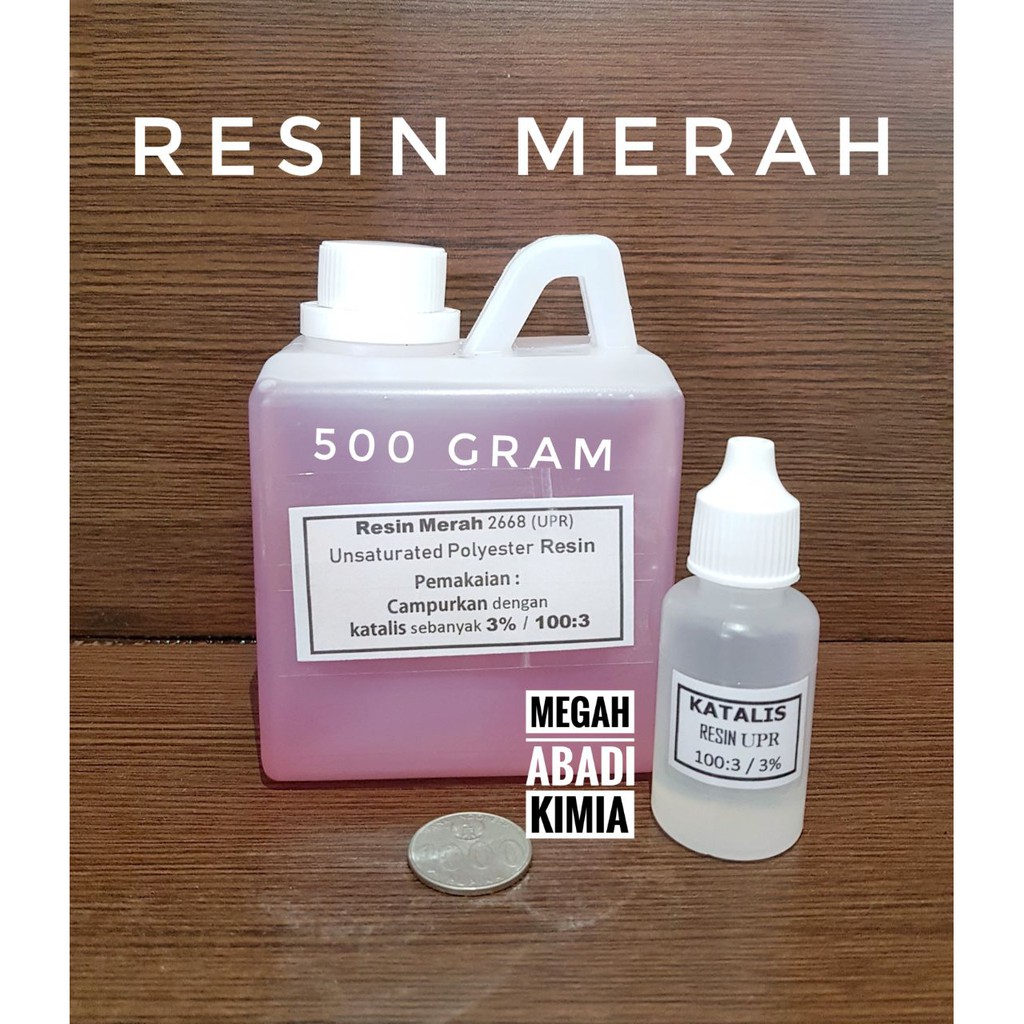  RESIN  MERAH 500 Gram KATALIS  35 ML Shopee Indonesia