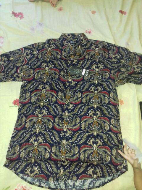 Odza Baju Batik Pria Lengan Pendek Kemeja Pria Slim Fit Batik Etnik Modern Batik Pekalongan