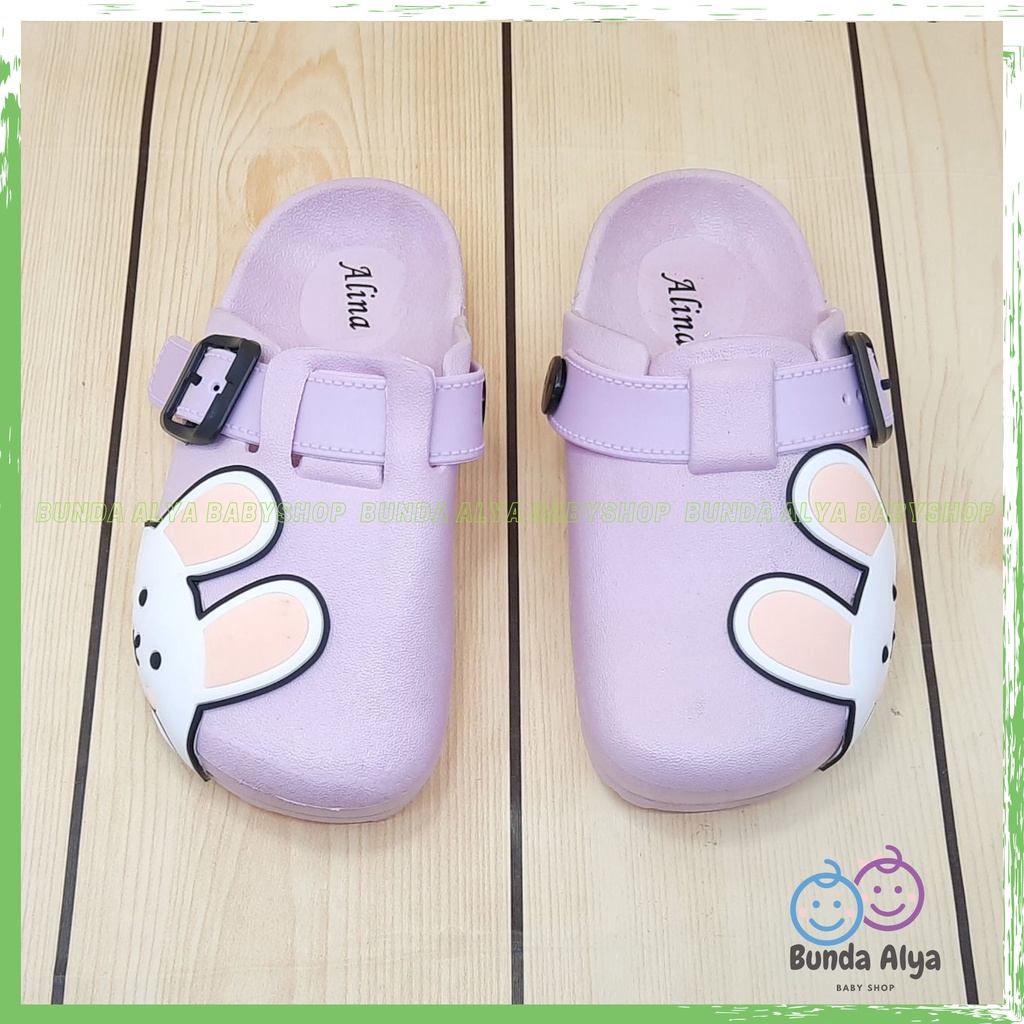 Sendal Anak Perempuan Usia 3 4 5 6 Tahun UNGU Motif Karakter Lucu  Sendal Anak Cewe Karet Elastis Anti Licin Model Kekinian Size 30-35