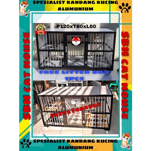 kandang kucing alumunium 1 pintu BESAR
