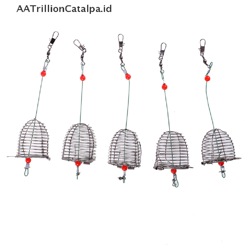 Aatrillioncatalpa 5PCs Keranjang Jebakan Umpan Pancing Bahan Kawat Besi