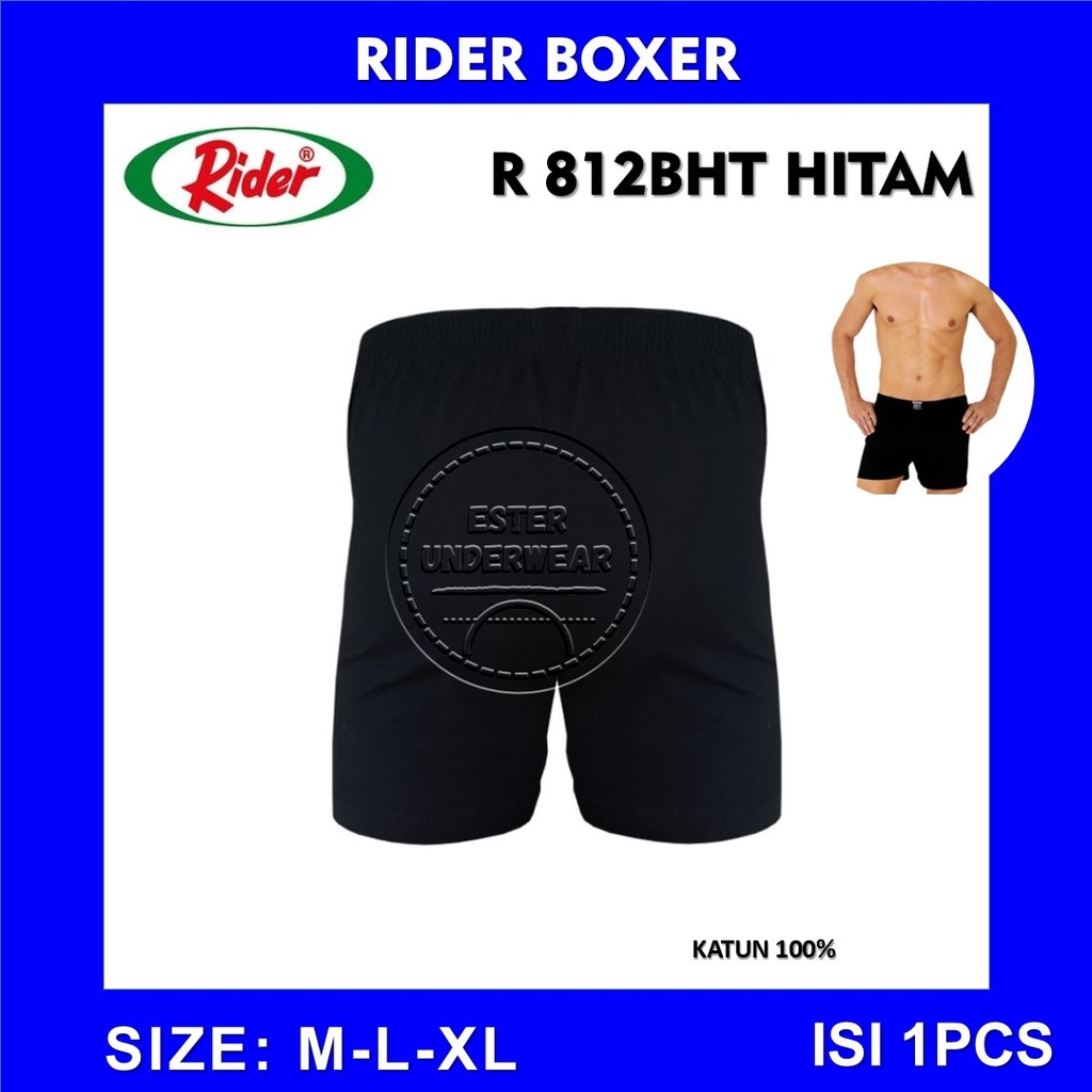 Rider Premium Boxer Man R 812BHT Hitam ISI 1 Pcs