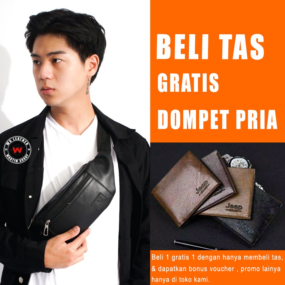 TAS SELEMPANG PRIA PREMIUM GRATIS DOMPET LIPAT KEREN HANDBAG ORIGINAL SLINGBAG TERBARU 2022 COCOK UNTUK KADO ULTAH COWOK