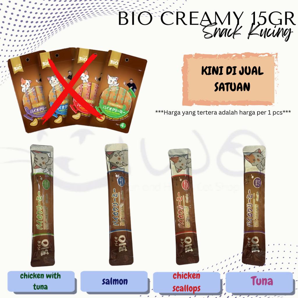MAKANAN KUCING SNACK BIO CREAMY 15GR 15 GR