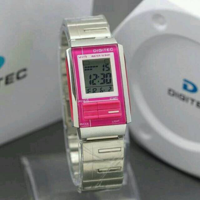 Jam Tangan Wanita Digitec DG 3022T Silver Pink Original