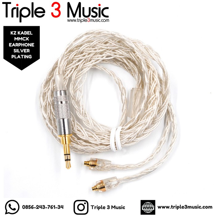 Order Langsung Knowledge Zenith MMCX Earphone Silver Plating kabel pengganti IEM PHI Limited