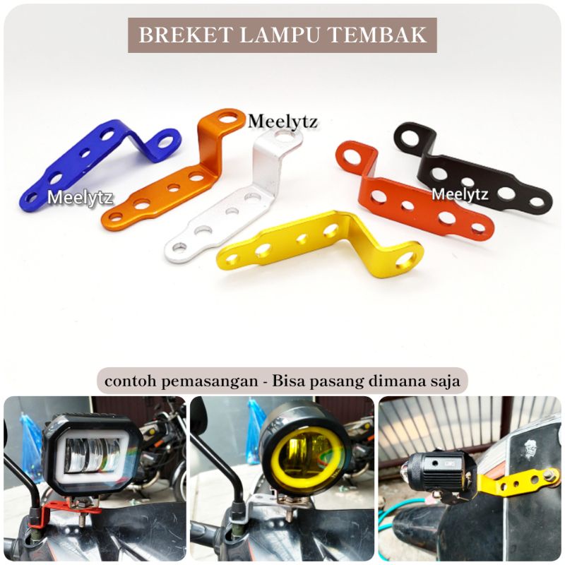 Breket tambahan untuk lampu tembak brecket spion alumunium anti karat