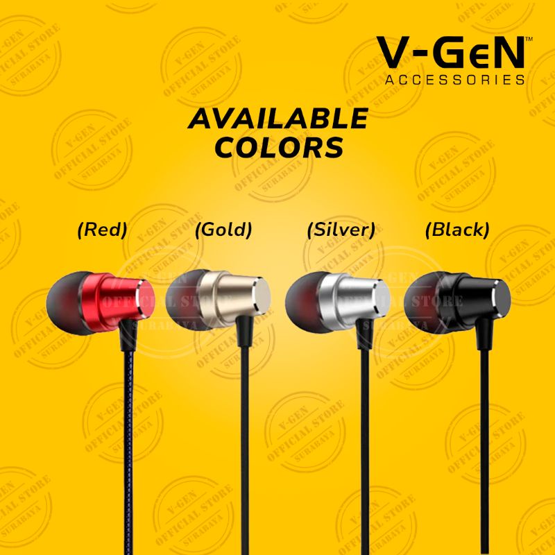 Headset Murah V-GeN VEP1-21 Wired Earphone Headset Stereo Sound VGEN