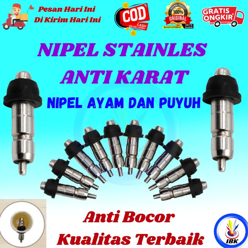 Niple Nipel Nepel STAINLES Nipel Ayam STAINLES Nipel Puyuh Drinker Tempat minum Ayam Puyuh IBK123