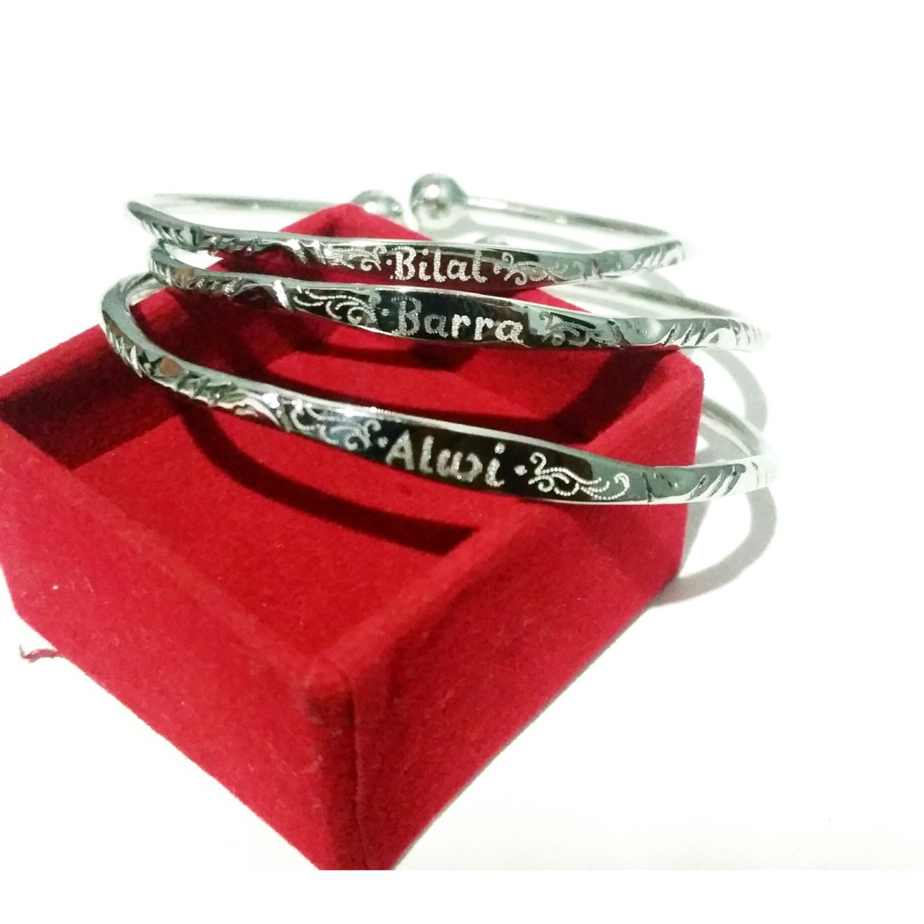 GELANG MONEL ANTI STEP ANAK UKIR NAMA MOTIF TRIBUSONO