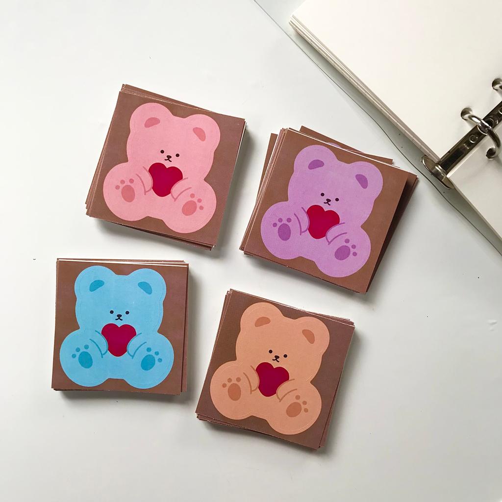 

Mini korean bear removable sticker/ stiker beruang lucu/ stiker jurnal/ dekorasi polaroid