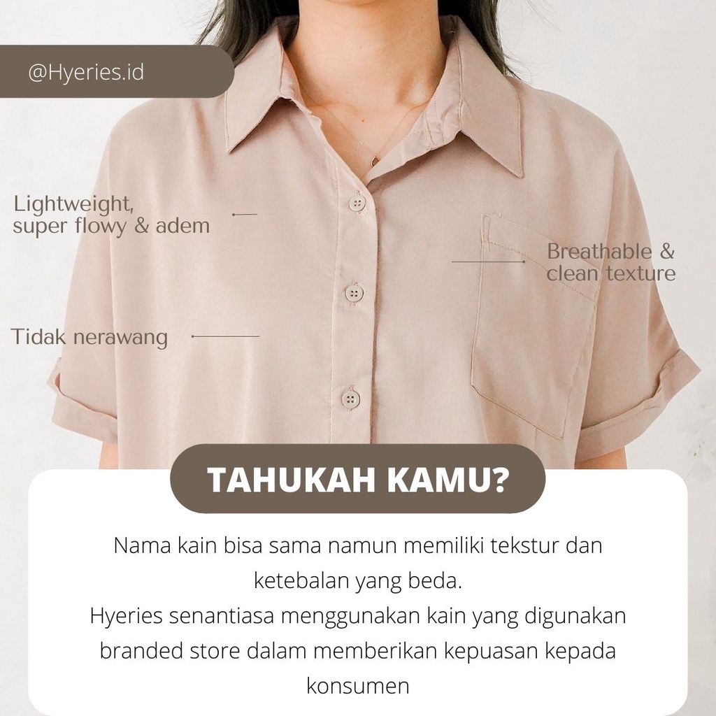 HYERIES Soomin Shirt / Kemeja Casual Wanita / Kemeja Polos Lengan Pendek / Basic Shirt / Collar short sleeves shirt / Atasan casual wanita / Kemeja kantor / Kemeja oversize / Kemeja jumbo / Kemeja kerja / Atasan korea / Kemeja Korea / Kemeja hitam