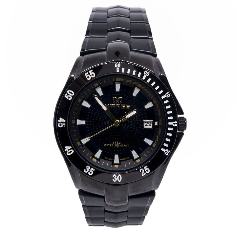 JAM TANGAN MIRAGE ORIGINAL UNISEX FULL BLACK_JAM TANGAN RANTAI STAINLIS STEL TAHAN AIR_JAM TANGAN PRIA DAN WANITA TAHAN AIR_JAM TANGAN MIRAGE