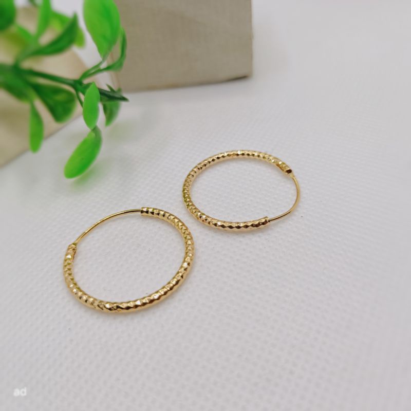 anting dewasa anting bulat anting hoop lapis emas tidak mudah luntur