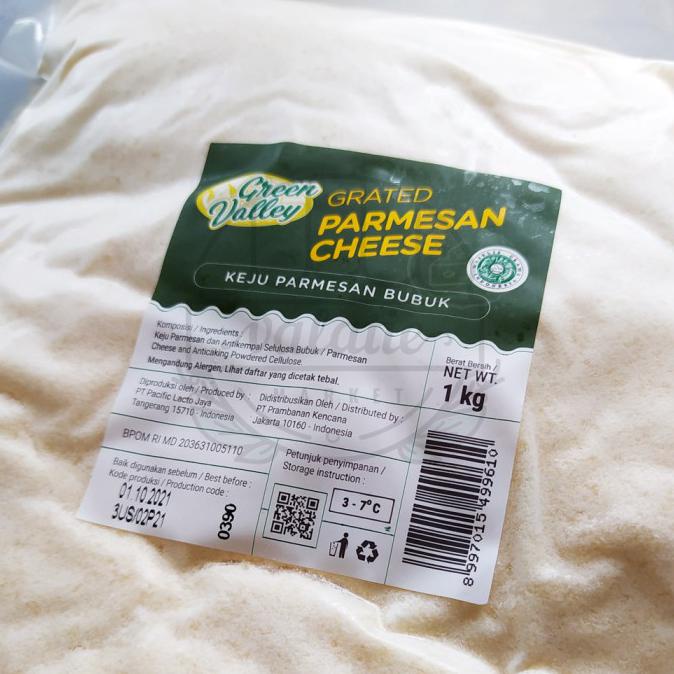 

Grated Cheese / Keju Parmesan Bubuk Green Valley 1 kg