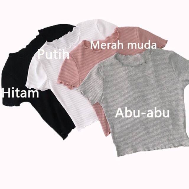 Atasan Wanita Tshirt Kriwil | Baju Wanita T-shirt Crop Top