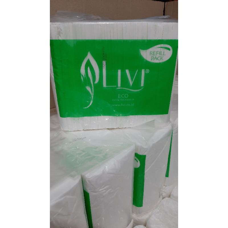 Tissue LIVI Eco FACIAL Refill Pack 554 Gram Tisu Wajah 600's Murah Berkualitas