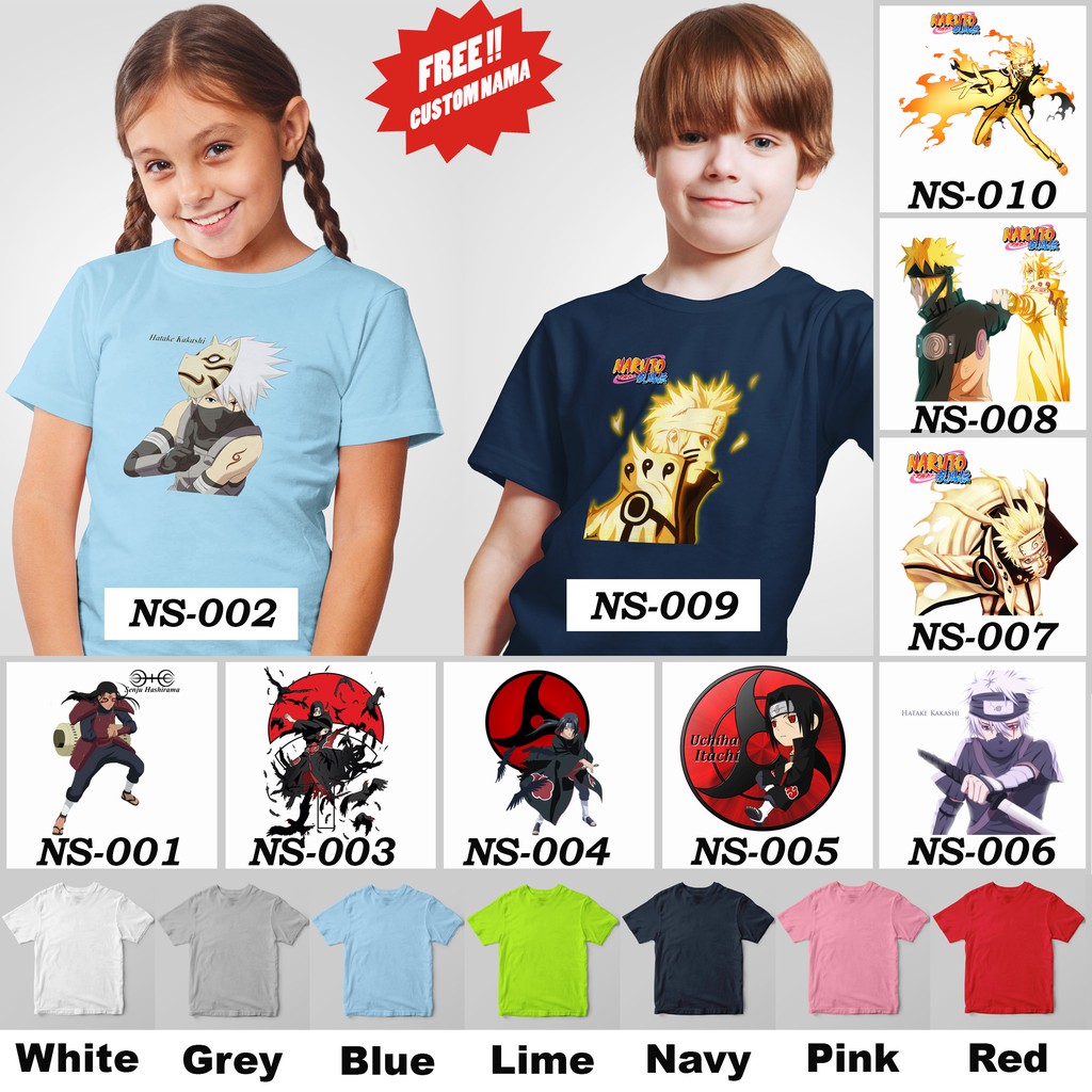 [FREE NAMA !!] Kaos Anak &amp; Family Naruto 100% COTTON PREMIUM