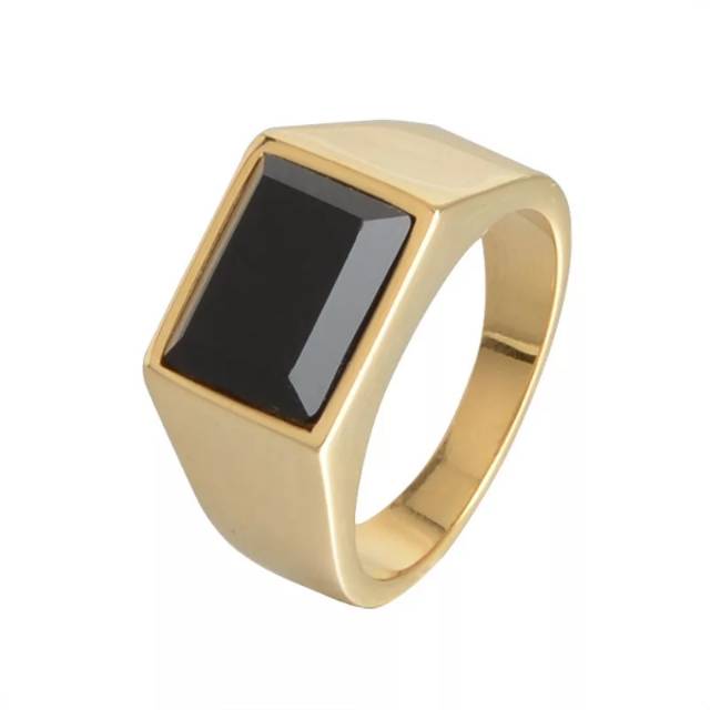 COD!! Cincin Ring Gold Onyx Stone