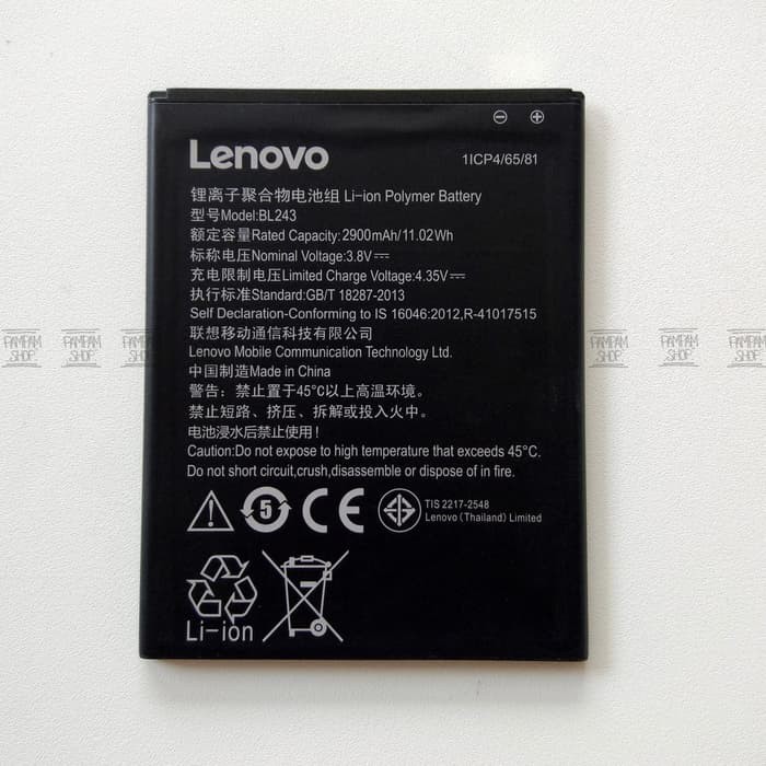 BARU  Baterai Handphone Lenovo A7000 A7000+ A7700 Plus BL243 Original Batre