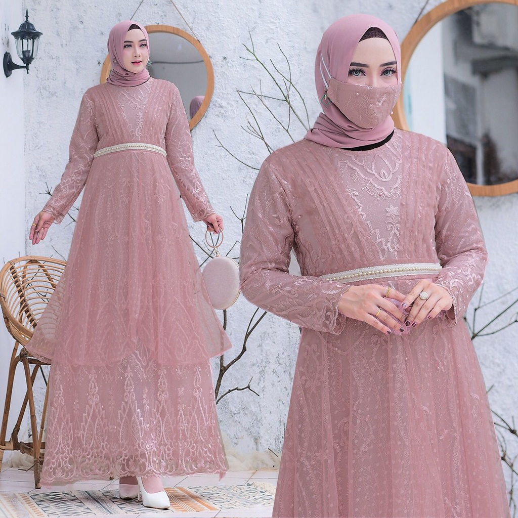 ( COD )GAMIS MUTIARA , TILE MUTIARA MIX TILE DOT ,GAMIS PESTA MEWAH ,LIMITED EDITION