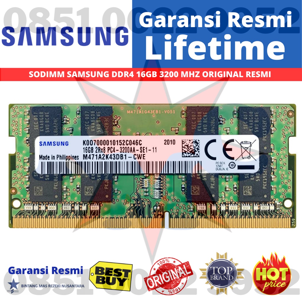 SODIMM SAMSUNG DDR4 16 GB 3200 MHZ ORIGINAL RESMI