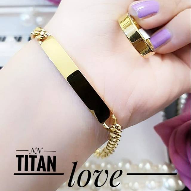 Titanium gelang dan cincin 2535j