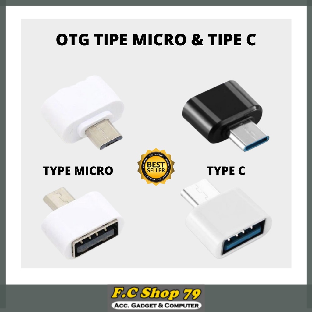 OTG TIPE C KE USB / OTG TIPE MICRO KE USB Konektor Converter OTG Adapter Buat HP Handphone Tablet Bu