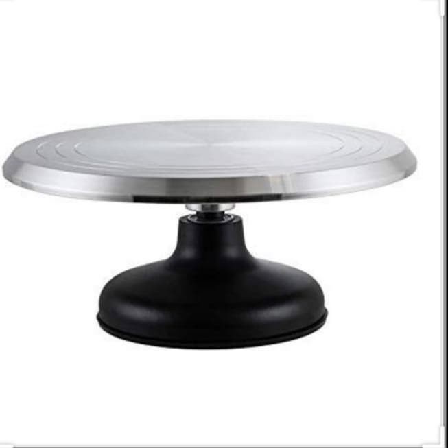 

KUE-PENGHIAS-ALAT- 12" REVOLVING CAKE STAND MEJA PUTAR STAINLESS LAZY SUSAN HITAM BLACK -ALAT-
