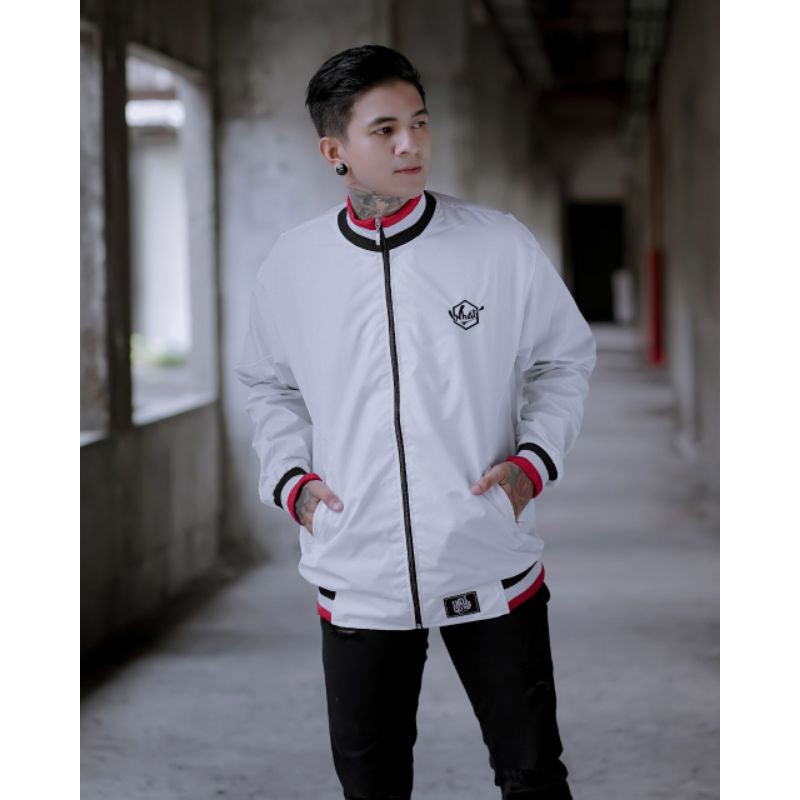 Jaket Bomber Putih | Jaket Coach | Jaket Simple | Jaket Harington