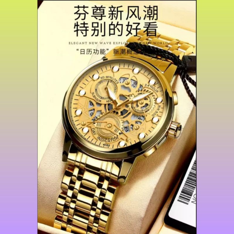 FNGEEN 4088 Jam tangan pria stenless stell tahan air watch men's fashion pria aksesoris pria