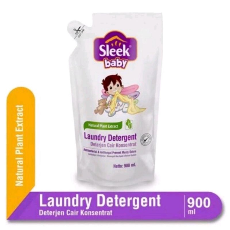 Sleek Baby Laundry Detergent Pouch Botol Refill 450ml 500ml 900ml Travel Kit100ml