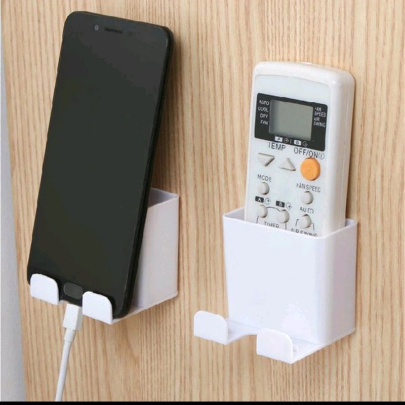 RAK HOLDER TEMPEL DINDING 2IN1 KOTAK PENYIMPANAN CHARGER HP REMOTE AC TV