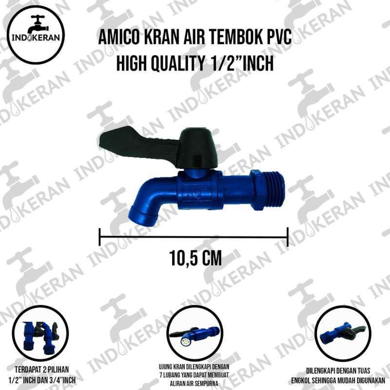 kran pvc ½" amico