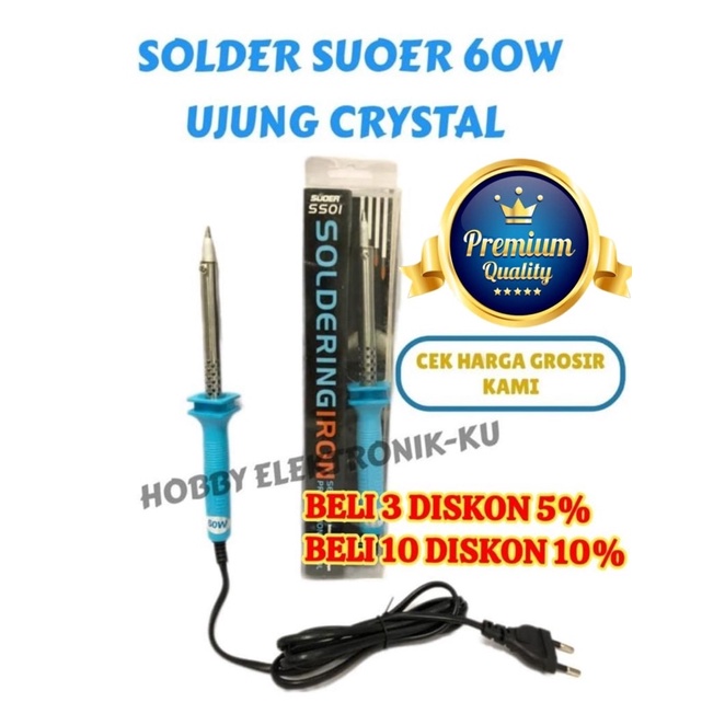 SOLDER SUOER 60W BIRU UJUNG CRYSTAL