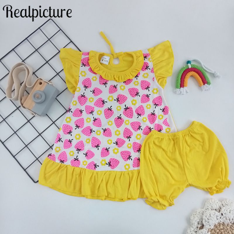 Baju bayi perempuan/set Dress bayi 3bln -1 tahun