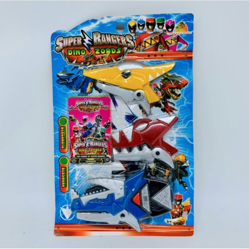 Mainan jam super rangers dino zords nyala &amp; bersuara + lampu