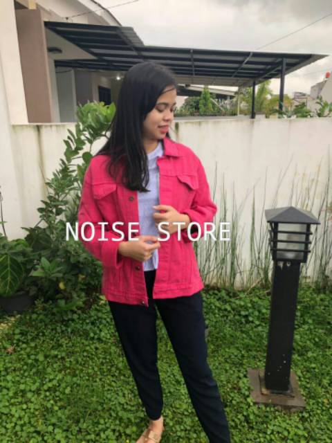 Jaket Jeans Oversize soft pink, pink, pink fanta Premium Quality