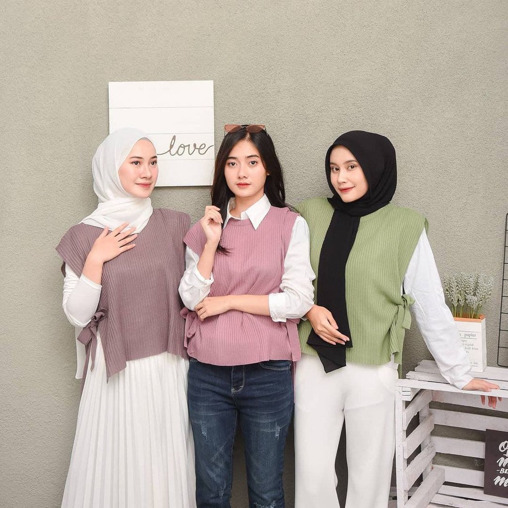 Nara Grosir - Jalur Tali Vest l Cardigan Polos l Fashion Pria dan Wanita