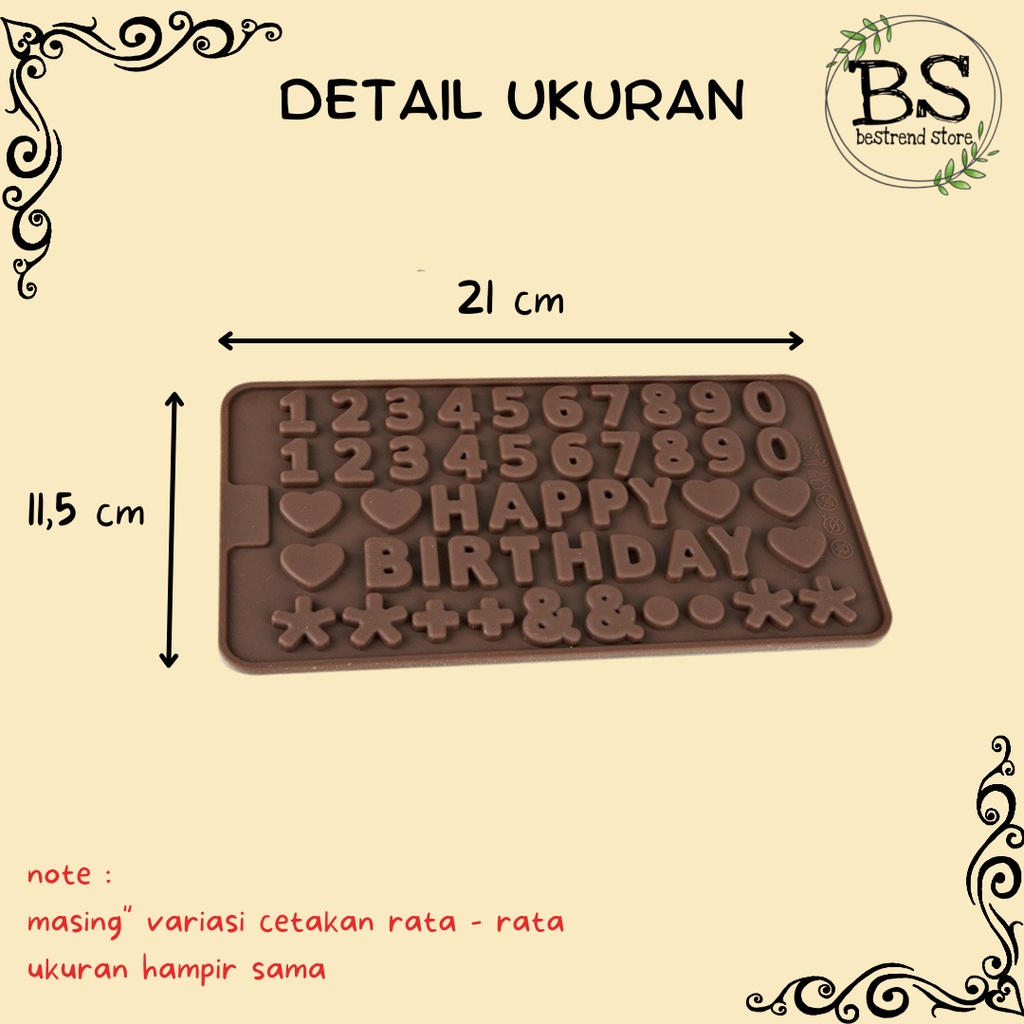 Cetakan Silikon Coklat Cokelat Kue Puding Es Jelly Silicon Huruf Angka Alfabet Happy Birthday Karakter Aneka Bentuk