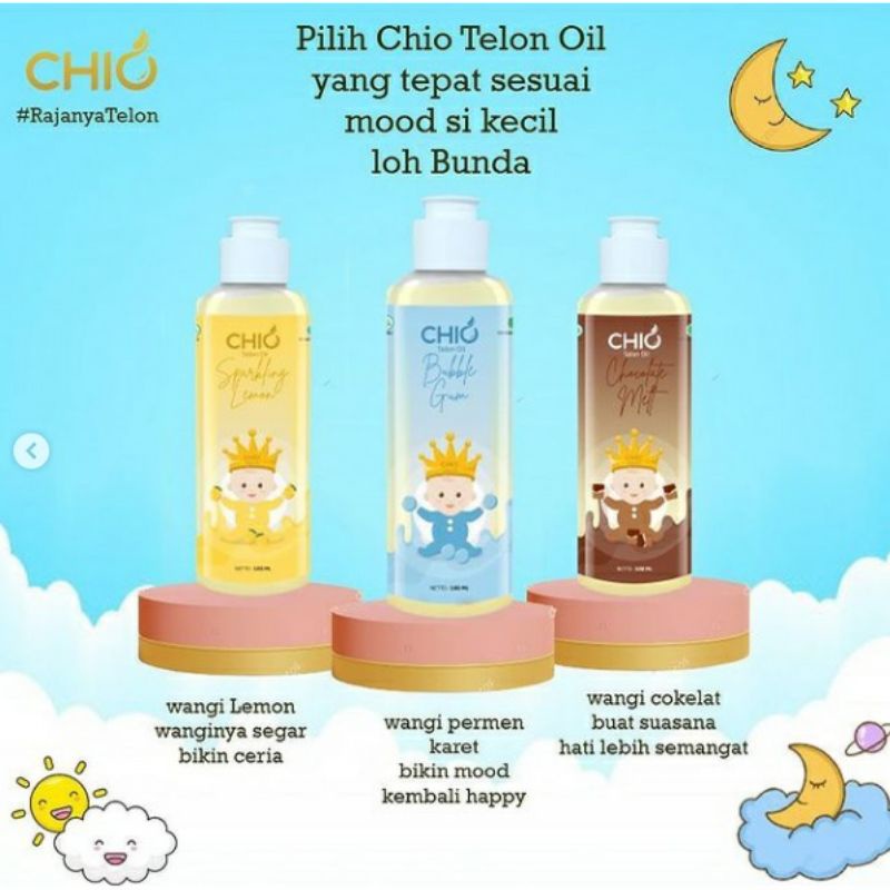 chio minyak telon aroma bubble gum / coklat / lemon