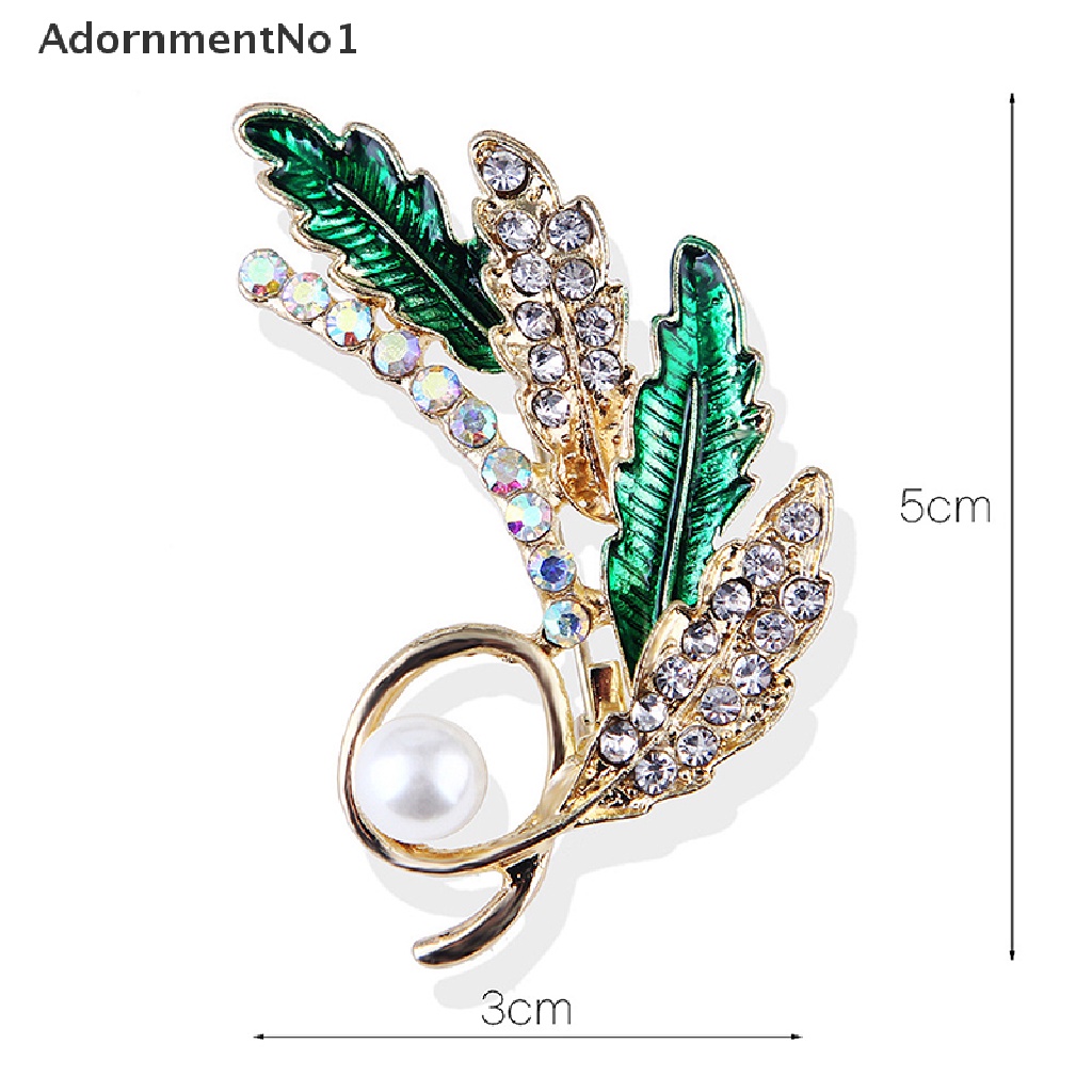 (AdornmentNo1) Bros / Pin Fashion Bentuk Gandum Aksen Mutiara + Berlian Untuk Perhiasan Wanita / Pesta