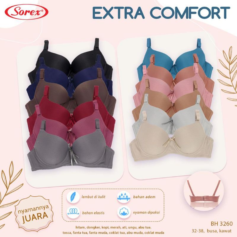 Bh Sorex 3260 Busa Tipis Pakai Kawat Kait 2 Sorex Bra 3260 Full Cup