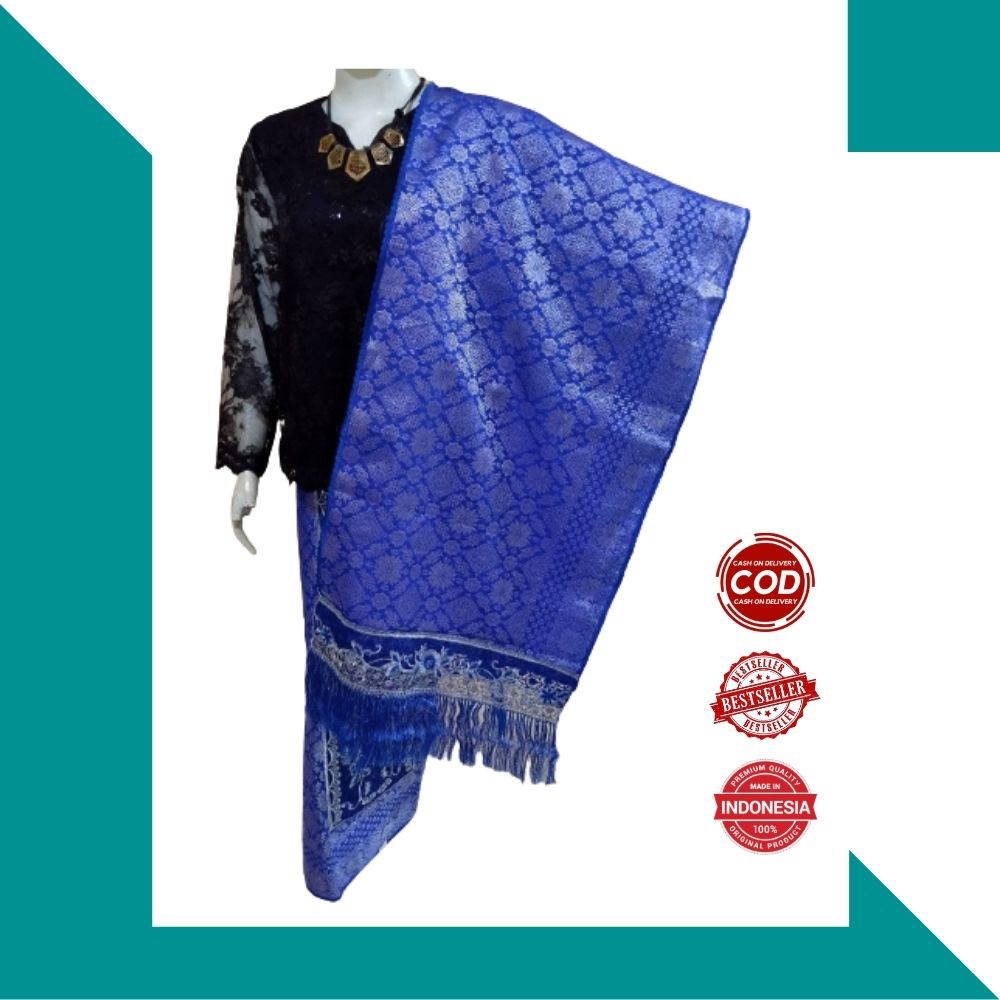 Songket Palembang - Asli, Kain Songket - Palembang, Songket - Tenun, Bordir, ATBM Biru Tua