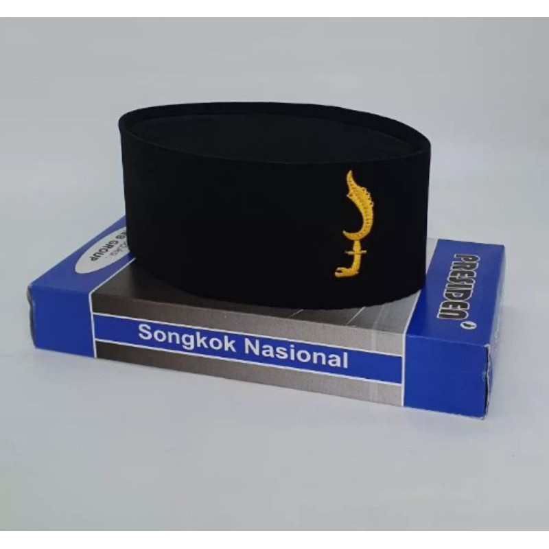 Peci Kopiah logo Kujang Bordir. Songkok Nasional Logo Kujang Bordir