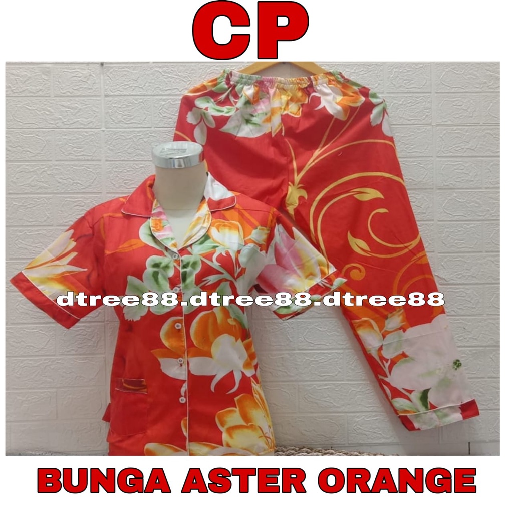 Dtree . baju tidur piyama dewasa cp motif bunga nadin  katun eropa